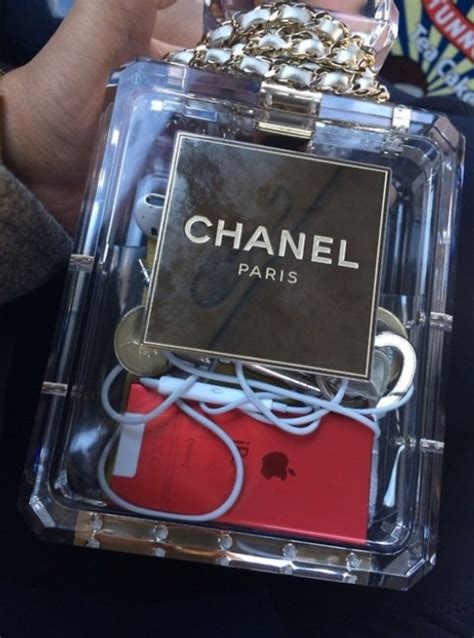 chanel see through clutch|Clutches with Chain .